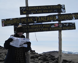 Diana at the summit of Kilimanjaro 2010